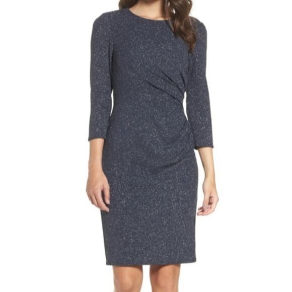 ELIZA J Glitter Sheath Dress Sparkle Cocktail Black Wedding Formal Plus Size 20W - Picture 1 of 16